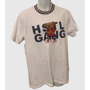 Hustle Gang Men Sportsmen Knit T Shirt Size LG White